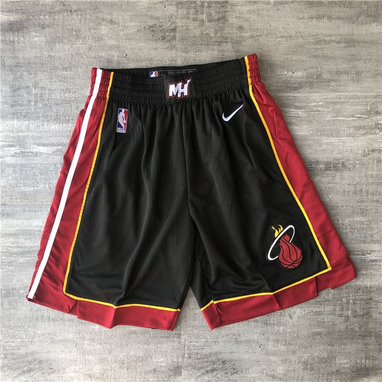 Men NBA Miami Heat Black Nike Shorts 0416